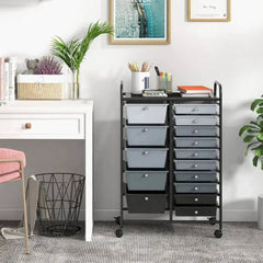 15 Drawers Rolling Utility Storage Cart | Office | Luvasmr - Satisfyingly Organised