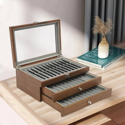 3-Tier 34 Slot Fountain Pen Display Case | Office | Luvasmr - Satisfyingly Organised