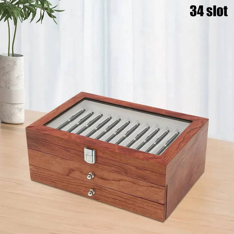 3-Tier 34 Slot Fountain Pen Display Case | Office | Luvasmr - Satisfyingly Organised