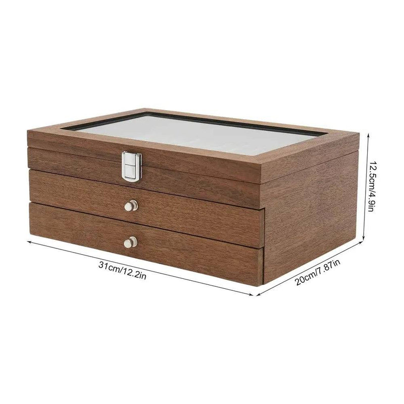 34 Slots Walnut Wood Fountain Pen Display Case | Office | Luvasmr - Satisfyingly Organised