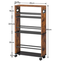 4-Tier Narrow Serving Trolley | Office | Luvasmr - Satisfyingly Organised