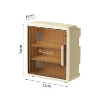 Wall-mounted router box made of eco-friendly plastic, featuring modern design and dimensions for smart organization.