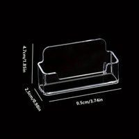 Single compartment card holder with sleek design, dimensions 9.5cm x 2.5cm, clear acrylic material.