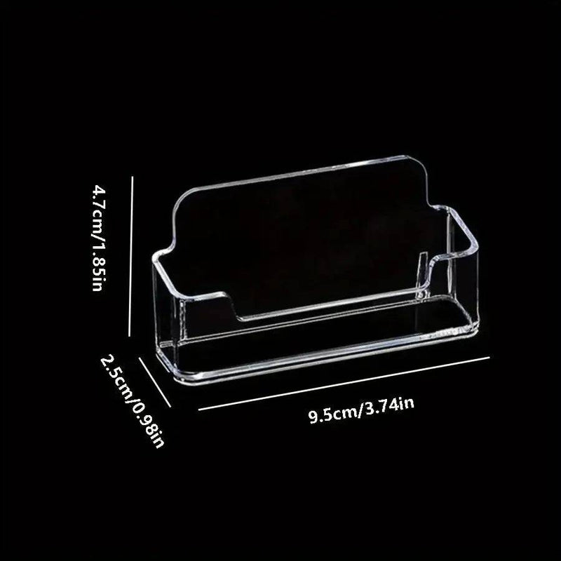Single compartment card holder with sleek design, dimensions 9.5cm x 2.5cm, clear acrylic material.