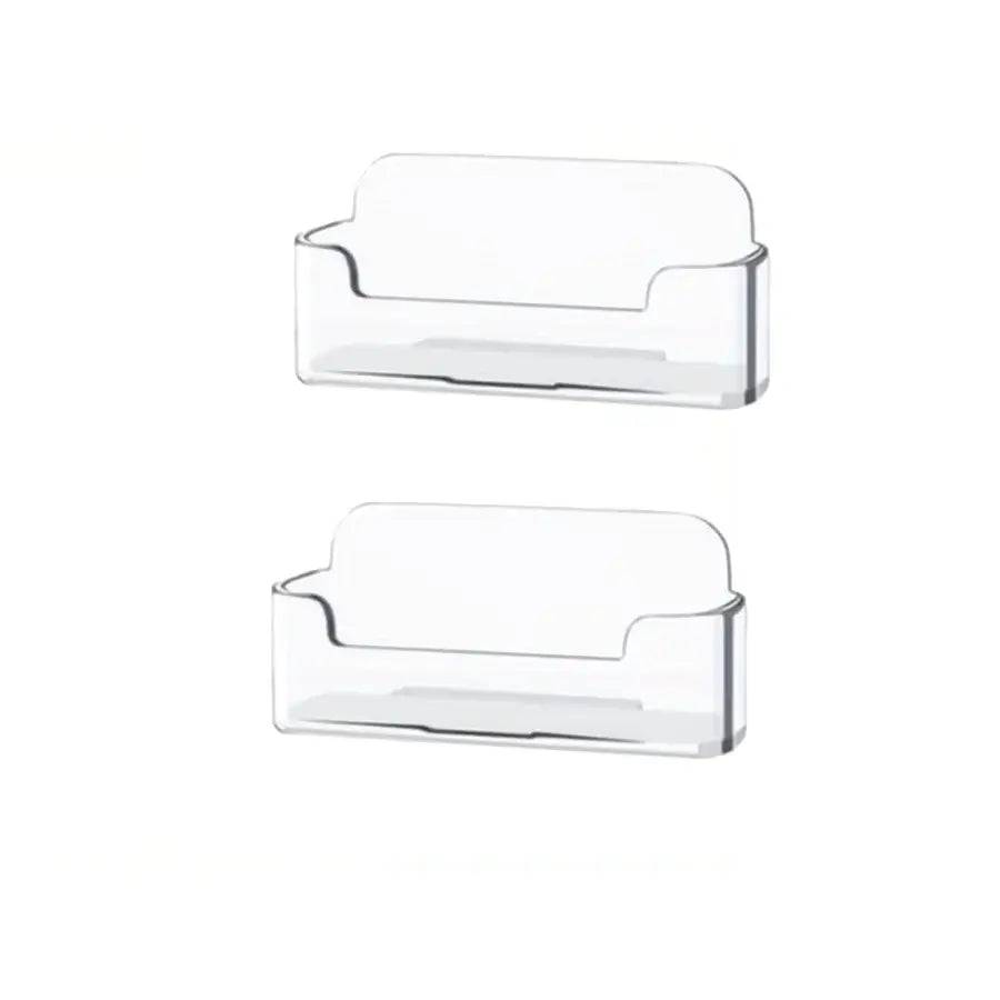 Single compartment clear card holder set for organized business cards, sleek and modern design for any workspace.