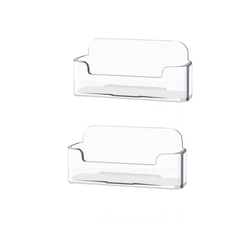 Single compartment clear card holder set for organized business cards, sleek and modern design for any workspace.