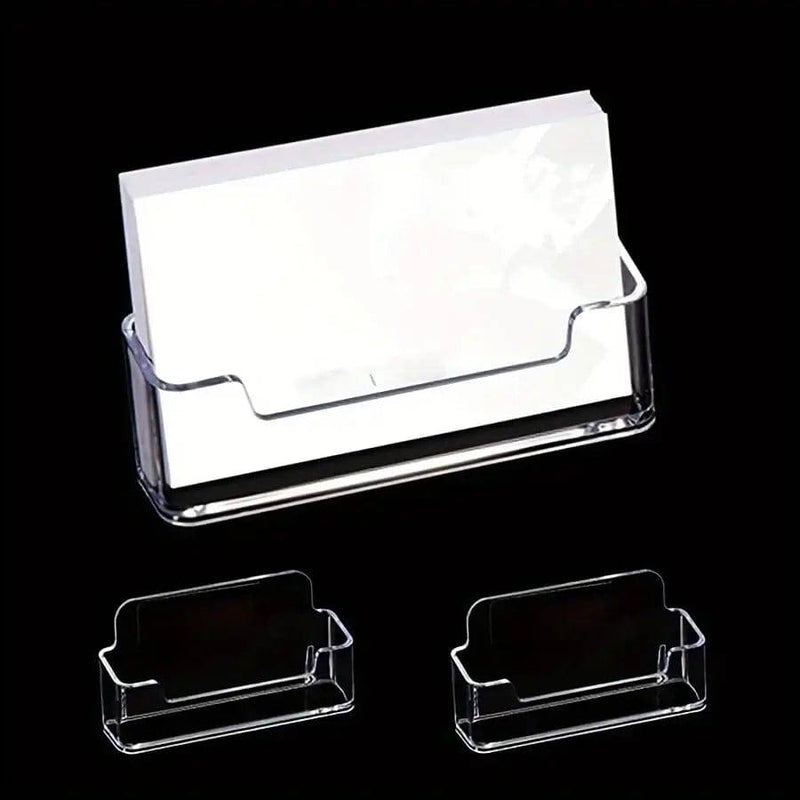 Single compartment card holder with a sleek design, ideal for organizing business cards on your desk.