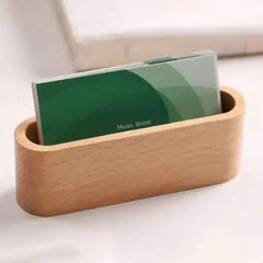 Wooden Business Card Holder with Pen Slot | Office | Luvasmr - Satisfyingly Organised