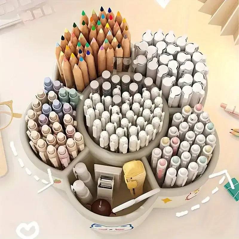 Large Capacity Desk Accessories 306 ° Rotation Cute Pen Holder Stationery Organizer Pencil Storage Office School Supplies |  | Luvasmr - Satisfyingly Organised
