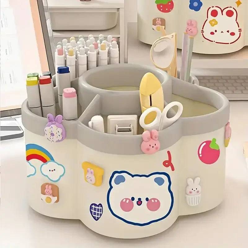 Large Capacity Desk Accessories 306 ° Rotation Cute Pen Holder Stationery Organizer Pencil Storage Office School Supplies |  | Luvasmr - Satisfyingly Organised