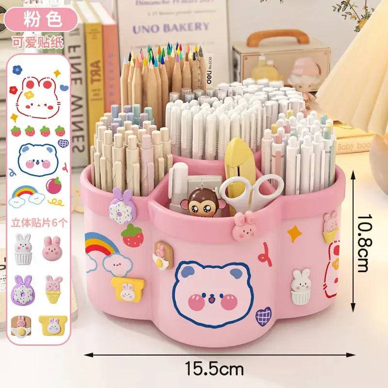 Large Capacity Desk Accessories 306 ° Rotation Cute Pen Holder Stationery Organizer Pencil Storage Office School Supplies |  | Luvasmr - Satisfyingly Organised