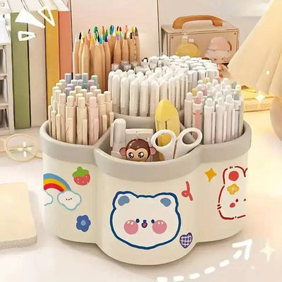 Large Capacity Desk Accessories 306 ° Rotation Cute Pen Holder Stationery Organizer Pencil Storage Office School Supplies |  | Luvasmr - Satisfyingly Organised