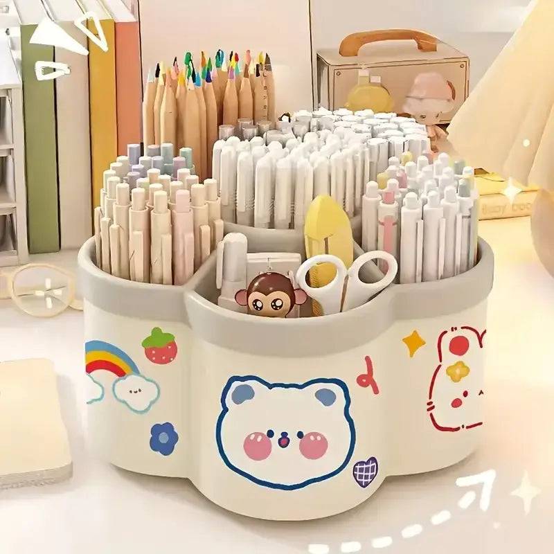 Large Capacity Desk Accessories 306 ° Rotation Cute Pen Holder Stationery Organizer Pencil Storage Office School Supplies |  | Luvasmr - Satisfyingly Organised