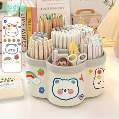 Large Capacity Desk Accessories 306 ° Rotation Cute Pen Holder Stationery Organizer Pencil Storage Office School Supplies |  | Luvasmr - Satisfyingly Organised
