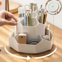 White/Pink Pen Stand 360°Rotatable Pen Holder Large Capacity Desk Pencil Storage Box 9-Grid Stationery Organizer School Office |  | Luvasmr - Satisfyingly Organised