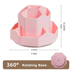 White/Pink Pen Stand 360°Rotatable Pen Holder Large Capacity Desk Pencil Storage Box 9-Grid Stationery Organizer School Office |  | Luvasmr - Satisfyingly Organised