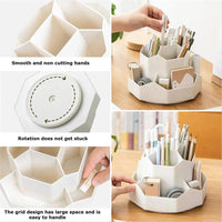 White/Pink Pen Stand 360°Rotatable Pen Holder Large Capacity Desk Pencil Storage Box 9-Grid Stationery Organizer School Office |  | Luvasmr - Satisfyingly Organised
