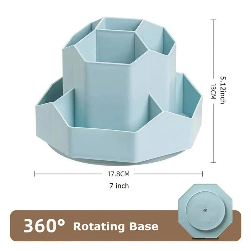 White/Pink Pen Stand 360°Rotatable Pen Holder Large Capacity Desk Pencil Storage Box 9-Grid Stationery Organizer School Office |  | Luvasmr - Satisfyingly Organised