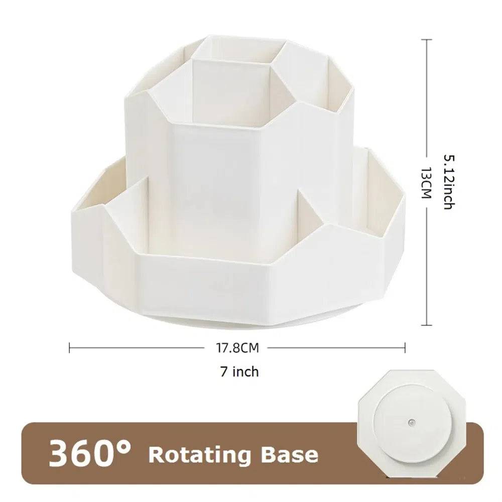 White/Pink Pen Stand 360°Rotatable Pen Holder Large Capacity Desk Pencil Storage Box 9-Grid Stationery Organizer School Office |  | Luvasmr - Satisfyingly Organised