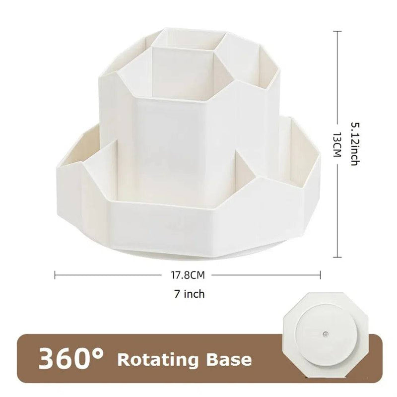 White/Pink Pen Stand 360°Rotatable Pen Holder Large Capacity Desk Pencil Storage Box 9-Grid Stationery Organizer School Office |  | Luvasmr - Satisfyingly Organised