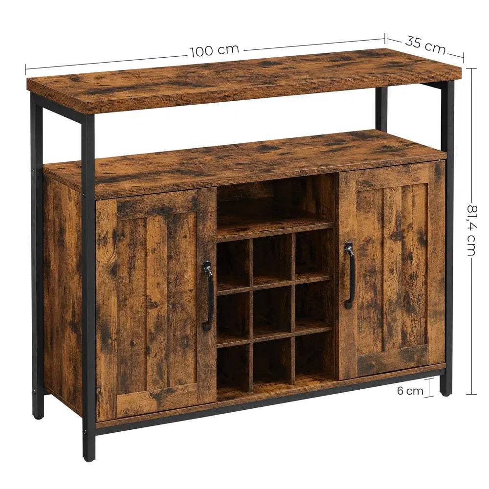 VASAGLE Storage Cabinet, Sideboard and Buffet Table with Wine Holder, 2-Door Cupboard for Dining Room, Living Room, Kitchen |  | Luvasmr - Satisfyingly Organised