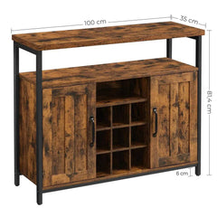 VASAGLE Storage Cabinet, Sideboard and Buffet Table with Wine Holder, 2-Door Cupboard for Dining Room, Living Room, Kitchen |  | Luvasmr - Satisfyingly Organised