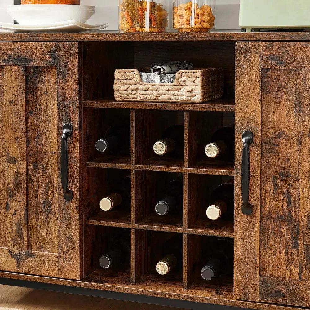 VASAGLE Storage Cabinet, Sideboard and Buffet Table with Wine Holder, 2-Door Cupboard for Dining Room, Living Room, Kitchen |  | Luvasmr - Satisfyingly Organised