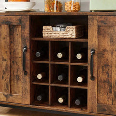 VASAGLE Storage Cabinet, Sideboard and Buffet Table with Wine Holder, 2-Door Cupboard for Dining Room, Living Room, Kitchen |  | Luvasmr - Satisfyingly Organised