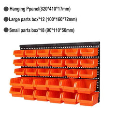 Garage Wall Organization Bins Hanging Wall Mount Board Tool Storage Plastic Workshop Box Storage Rack Plate Hole Access Tools |  | Luvasmr - Satisfyingly Organised