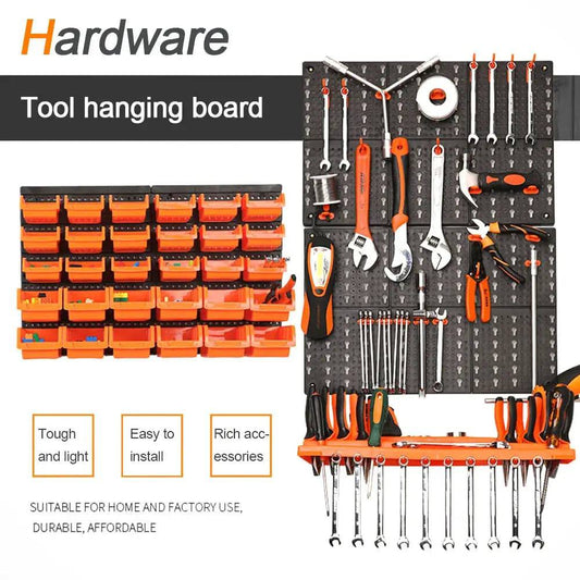 Garage Wall Organization Bins Hanging Wall Mount Board Tool Storage Plastic Workshop Box Storage Rack Plate Hole Access Tools |  | Luvasmr - Satisfyingly Organised