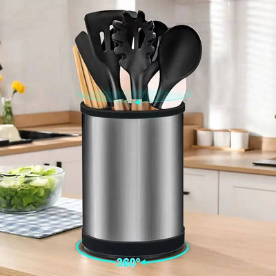 1PC rotatable stainless steel silica gel storage barrel kitchen storage rack spatula spoon tableware kitchenware storage |  | Luvasmr - Satisfyingly Organised