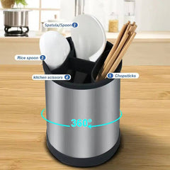 1PC rotatable stainless steel silica gel storage barrel kitchen storage rack spatula spoon tableware kitchenware storage |  | Luvasmr - Satisfyingly Organised