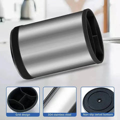 1PC rotatable stainless steel silica gel storage barrel kitchen storage rack spatula spoon tableware kitchenware storage |  | Luvasmr - Satisfyingly Organised