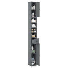 ERGOMASTER Bathroom Tall Cabinet Slim Freestanding Storage Organizer Cupboard With 2 Doors |  | Luvasmr - Satisfyingly Organised
