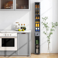 ERGOMASTER Bathroom Tall Cabinet Slim Freestanding Storage Organizer Cupboard With 2 Doors |  | Luvasmr - Satisfyingly Organised