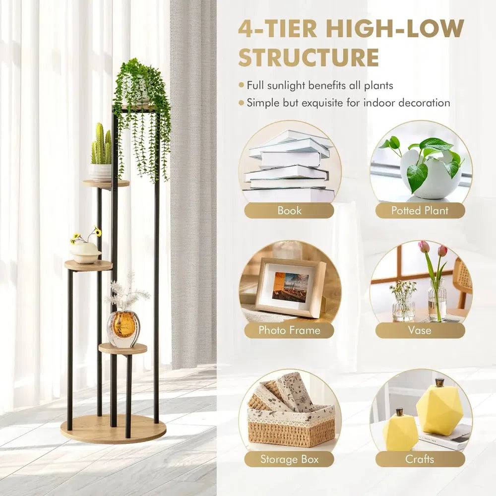 GOFLAME Indoor Metal Plant Stand, 125 cm Tall Corner Plant Shelf for Potted Plant |  | Luvasmr - Satisfyingly Organised