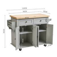 Rolling Wooden Kitchen Island Cart with Storage Cabinet |  | Luvasmr - Satisfyingly Organised