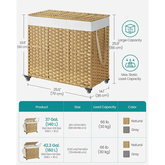Handwoven Rattan Style Laundry Hamper | Utility Room | Luvasmr - Satisfyingly Organised