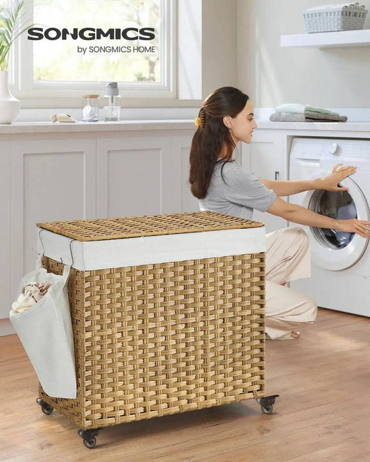 Handwoven Rattan Style Laundry Hamper | Utility Room | Luvasmr - Satisfyingly Organised