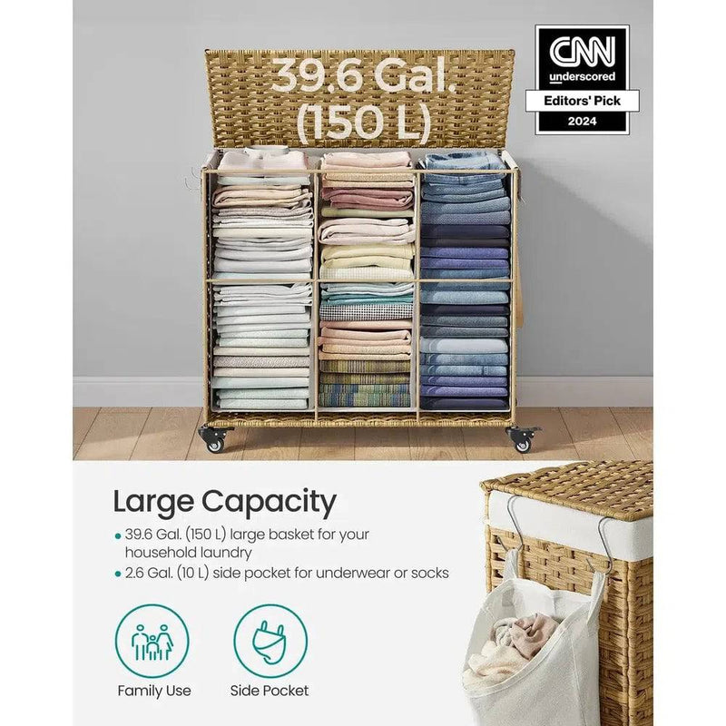 Handwoven Rattan Style Laundry Hamper | Utility Room | Luvasmr - Satisfyingly Organised