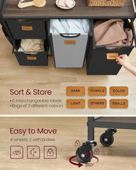 Rolling Laundry Hamper with 4 Compartments | Utility Room | Luvasmr - Satisfyingly Organised