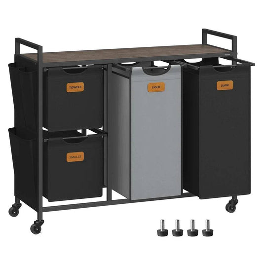 Rolling Laundry Hamper with 4 Compartments | Utility Room | Luvasmr - Satisfyingly Organised