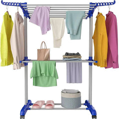 3-Tier Stainless Foldable Garment Hanger | Utility Room | Luvasmr - Satisfyingly Organised