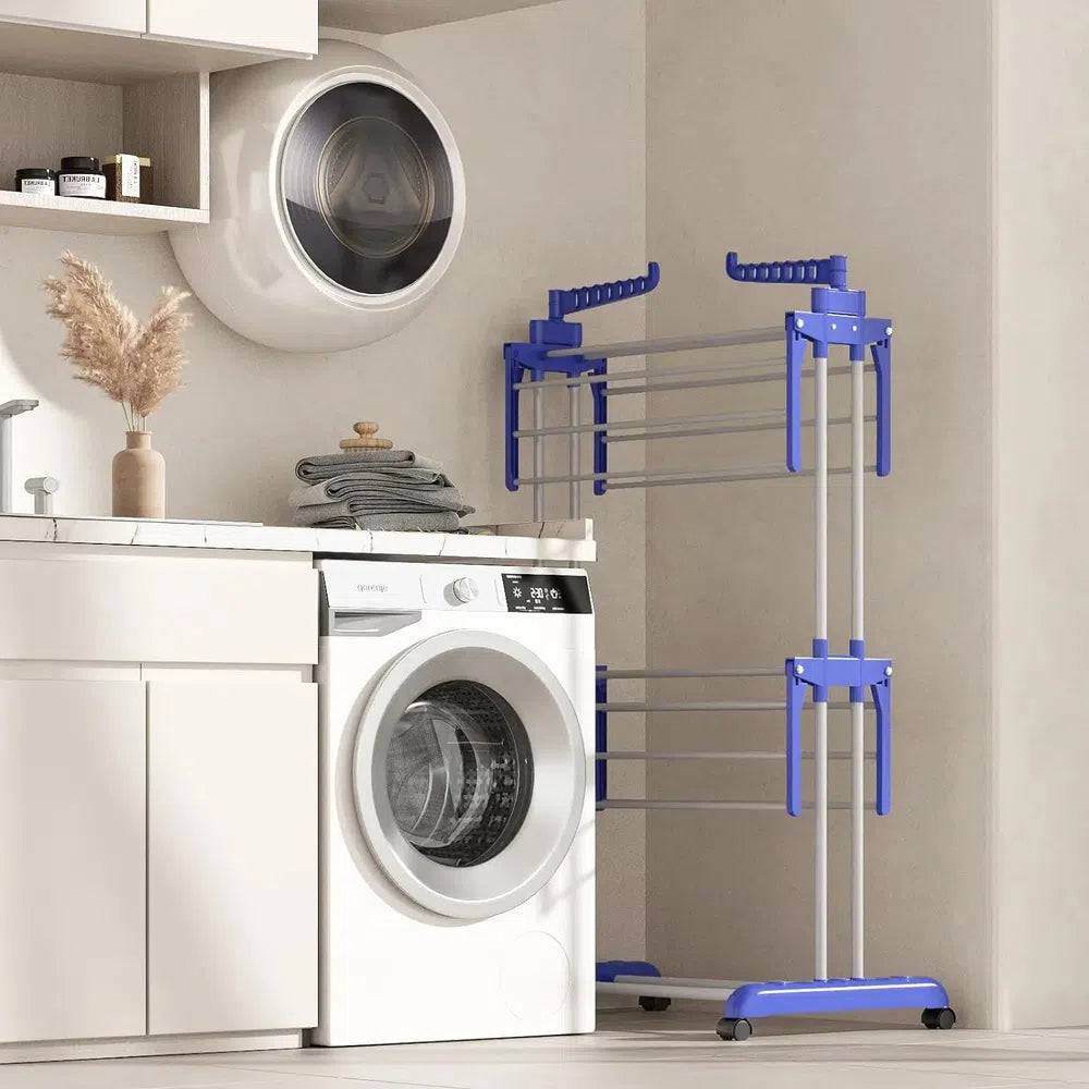 3-Tier Stainless Foldable Garment Hanger | Utility Room | Luvasmr - Satisfyingly Organised