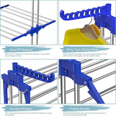 3-Tier Stainless Foldable Garment Hanger | Utility Room | Luvasmr - Satisfyingly Organised