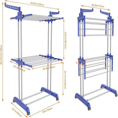 3-Tier Stainless Foldable Garment Hanger | Utility Room | Luvasmr - Satisfyingly Organised