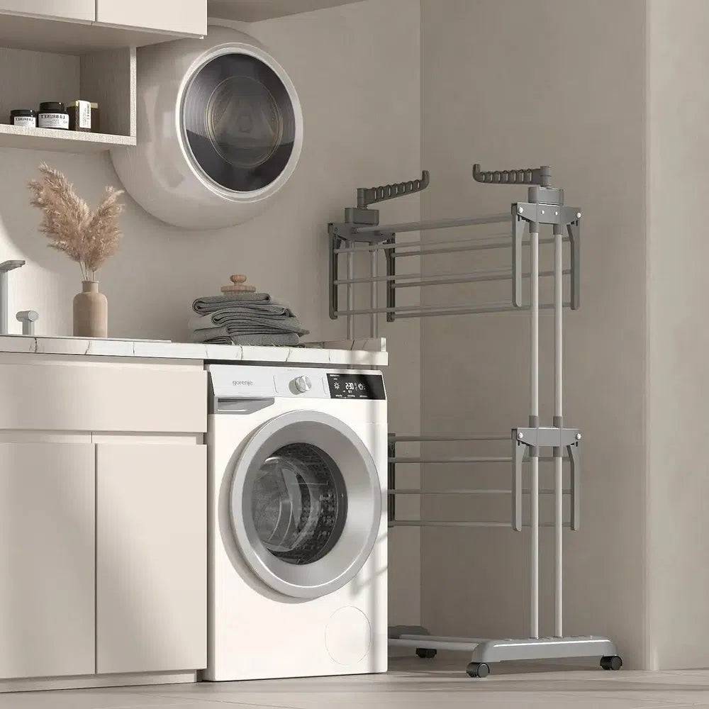 3-Tier Stainless Foldable Garment Hanger | Utility Room | Luvasmr - Satisfyingly Organised