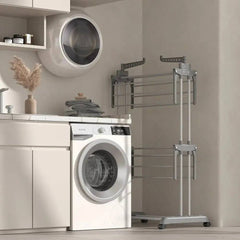 3-Tier Stainless Foldable Garment Hanger | Utility Room | Luvasmr - Satisfyingly Organised