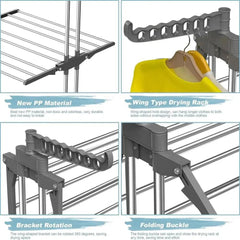 3-Tier Stainless Foldable Garment Hanger | Utility Room | Luvasmr - Satisfyingly Organised
