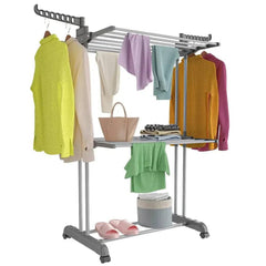 3-Tier Stainless Foldable Garment Hanger | Utility Room | Luvasmr - Satisfyingly Organised